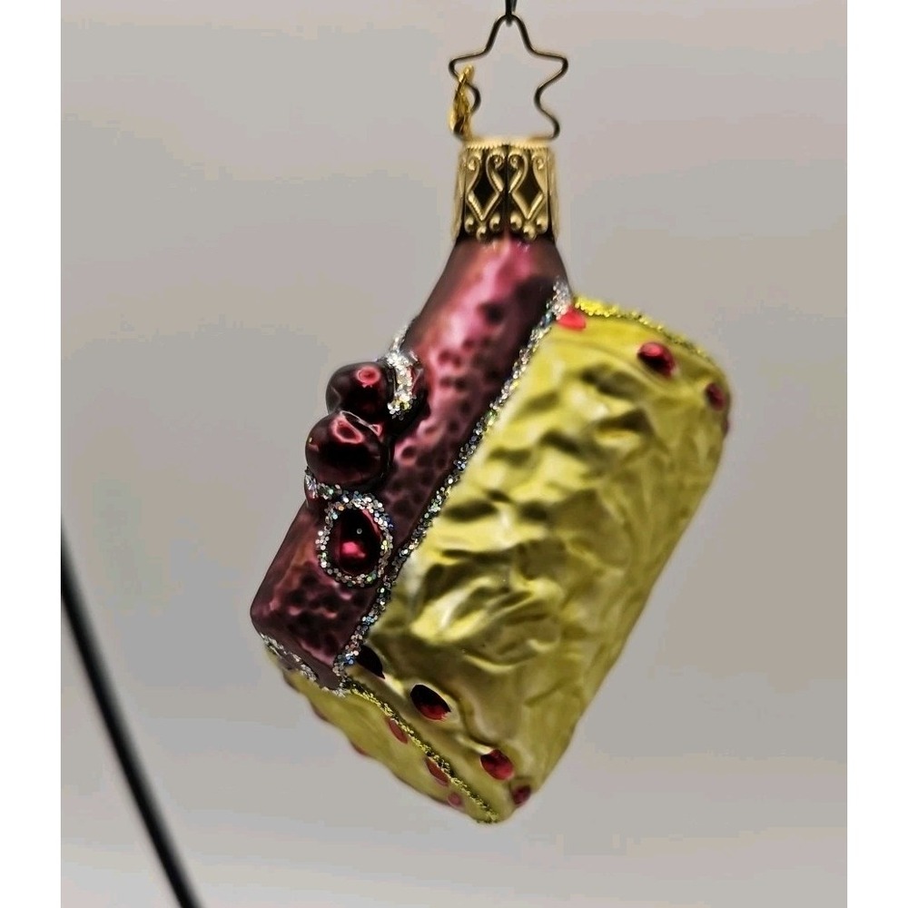 Vintage INGE-GLASS Christmas Ornament‎ / Purse (446)
